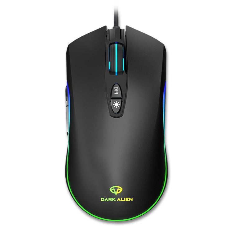 Dark Alien V600 7 Keys Office Computer Business Mouse, Cable Length: 1.42m(Black)