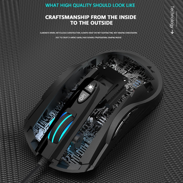 Dark Alien V600 7 Keys Office Computer Business Mouse, Cable Length: 1.42m(White)