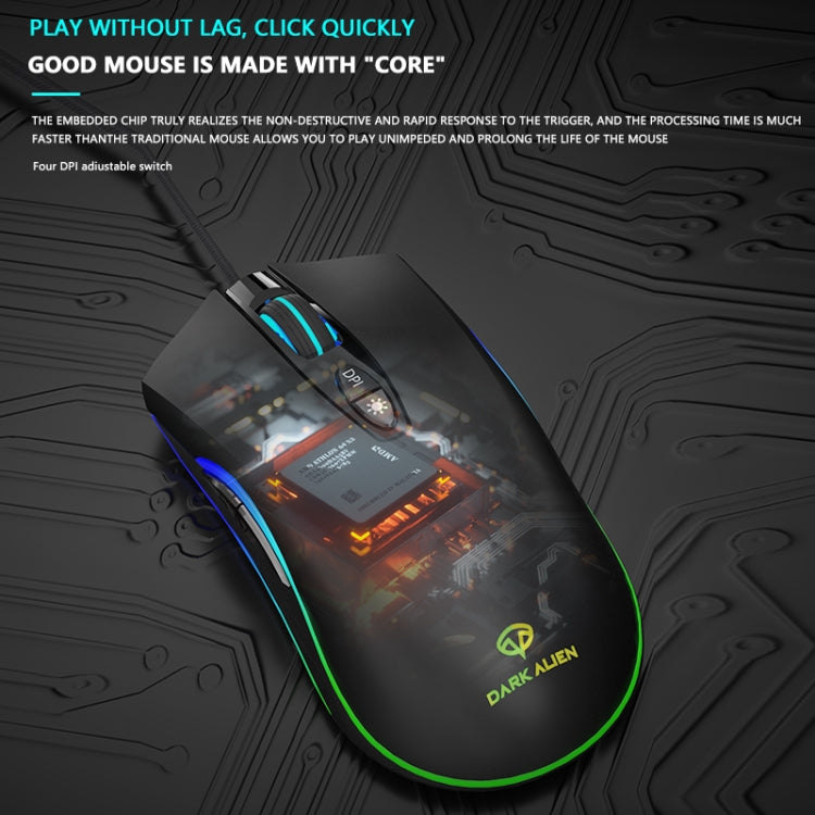Dark Alien V600 7 Keys Office Computer Business Mouse, Cable Length: 1.42m(White)