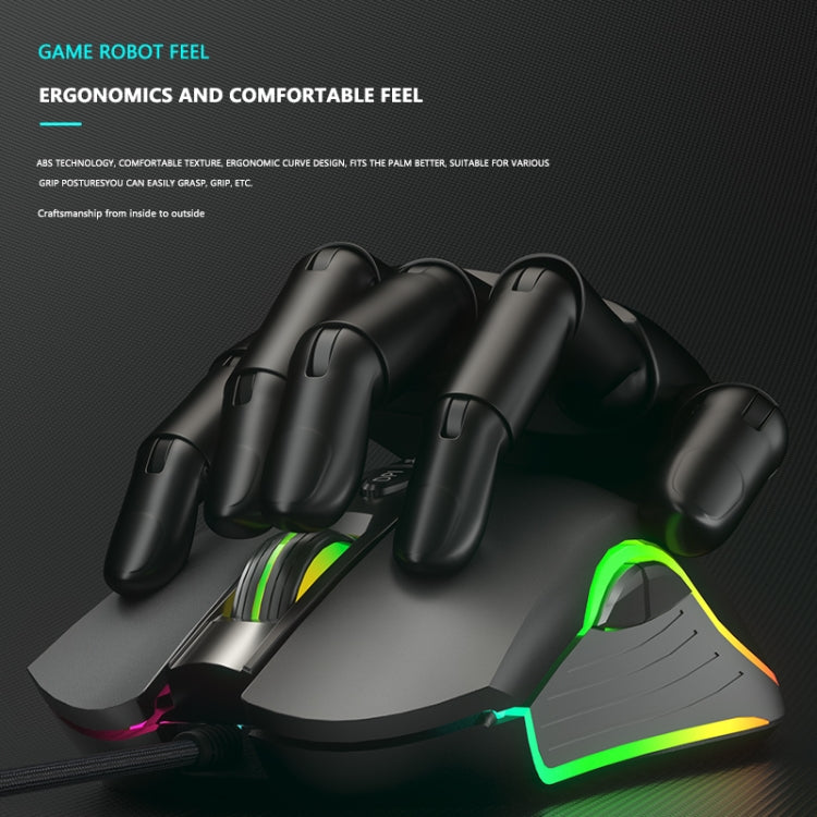 Dark Alien V600 7 Keys Office Computer Business Mouse, Cable Length: 1.42m(White)