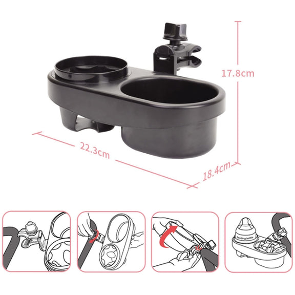 Stroller Double Cup Holder Pushchair Bottle Snack Box Shelf(J4100)