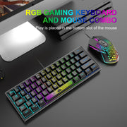 ZIYOULANG K61 62 Keys Game RGB Lighting Notebook Wired Keyboard, Cable Length: 1.5m(White)