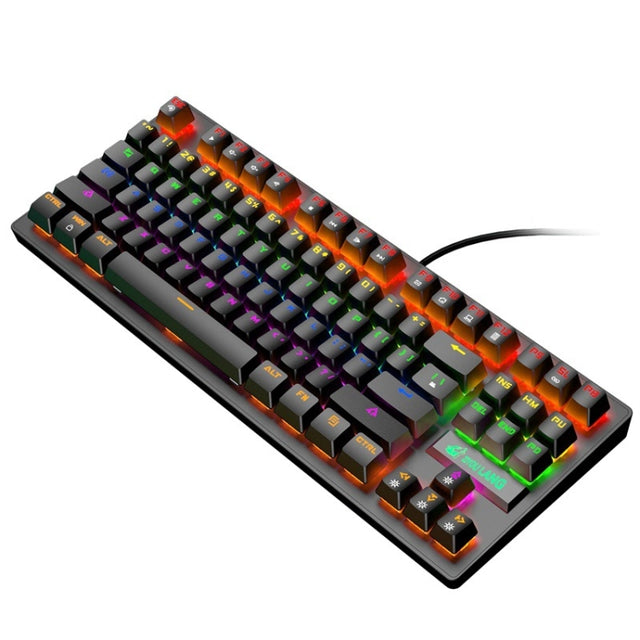 ZIYOULANG K2 87 Keys Office Laptop Punk Glowing Mechanical Wired Keyboard, Cable Length: 1.5m, Color: Black