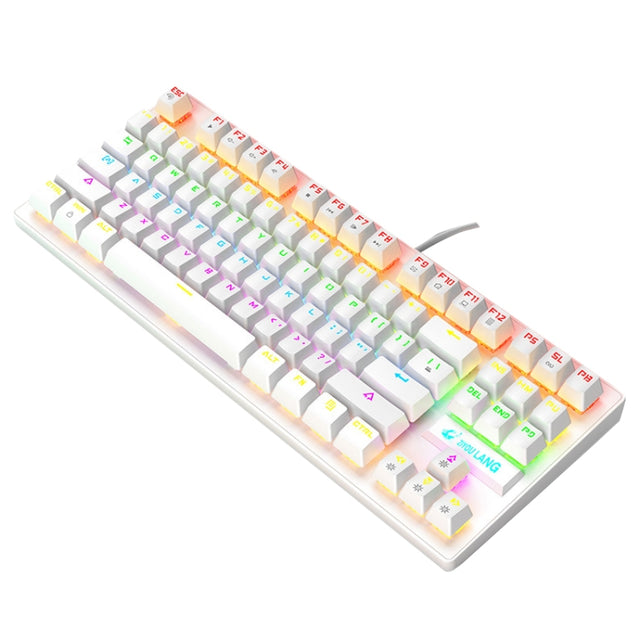 ZIYOULANG K2 87 Keys Office Laptop Punk Glowing Mechanical Wired Keyboard, Cable Length: 1.5m, Color: White