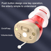 GM-912 Digital Hearing Aid Sound Amplifier With Digital Display Charging Compartment(Red Blue)