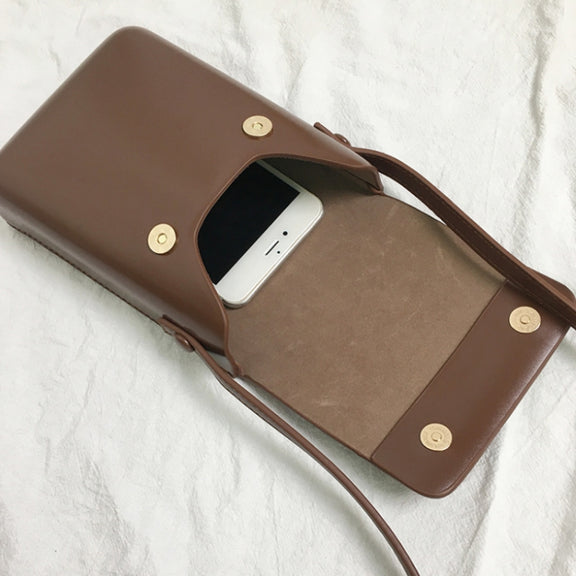 Fashion Versatile Vertical Models Single Shoulder Crossbody Mobile Phone Bag, Color: Black