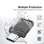 32GB USB 2.0 + Type-C/USB-C High Speed Mini Computer and Phone Dual-purpose Rotary U Disk(Black)