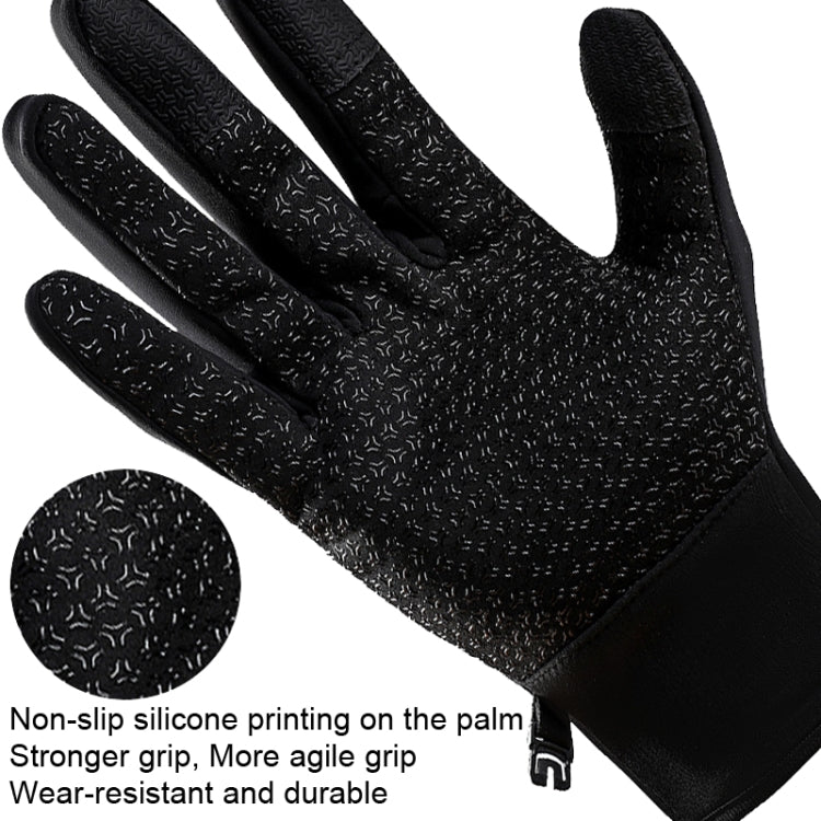 A045 Cycling Gloves Touch Screen Windproof Water-resistant Sport Keep Warm Gloves, Size: L(Black)