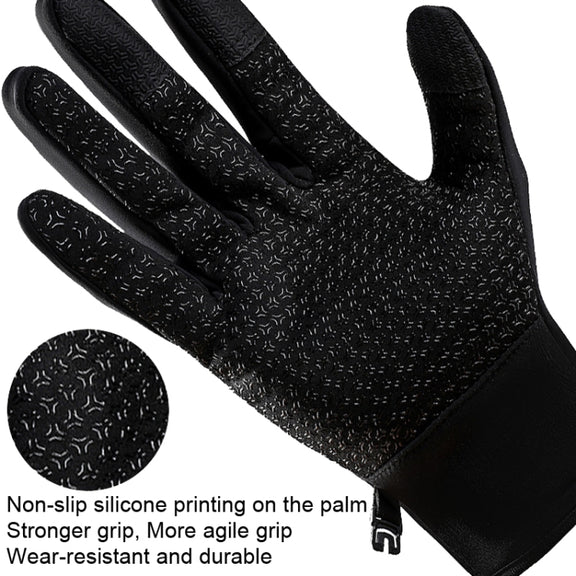 A045 Cycling Gloves Touch Screen Windproof Water-resistant Sport Keep Warm Gloves, Size: L(Black)