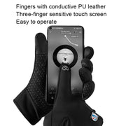 A045 Cycling Gloves Touch Screen Windproof Water-resistant Sport Keep Warm Gloves, Size: L(Black)