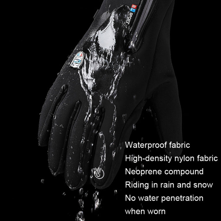 A045 Cycling Gloves Touch Screen Windproof Water-resistant Sport Keep Warm Gloves, Size: L(Black)