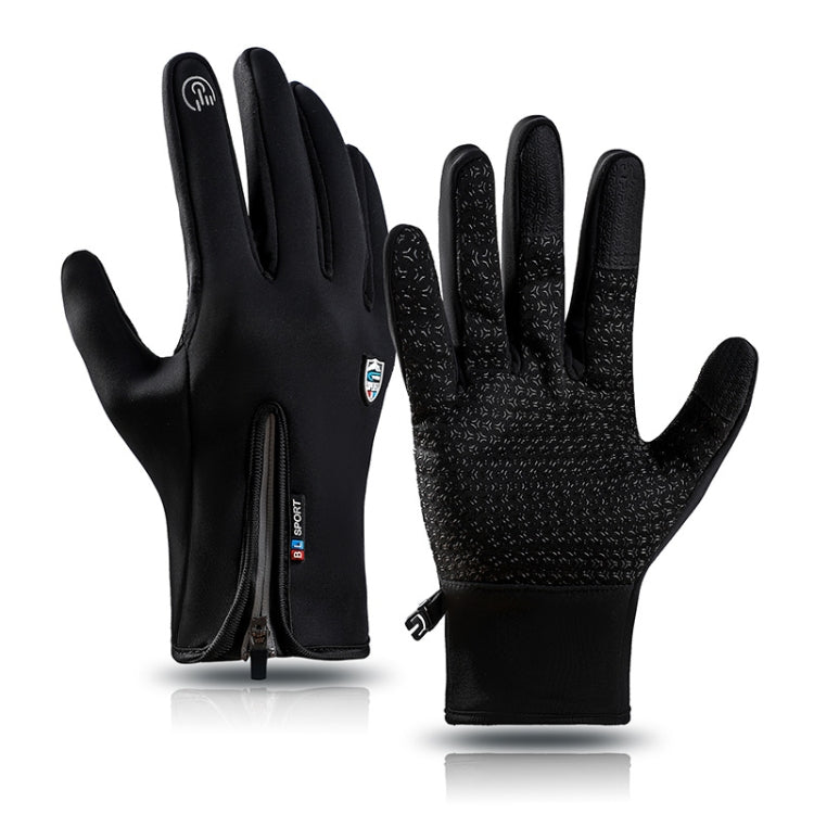 A045 Cycling Gloves Touch Screen Windproof Water-resistant Sport Keep Warm Gloves, Size: L(Black)