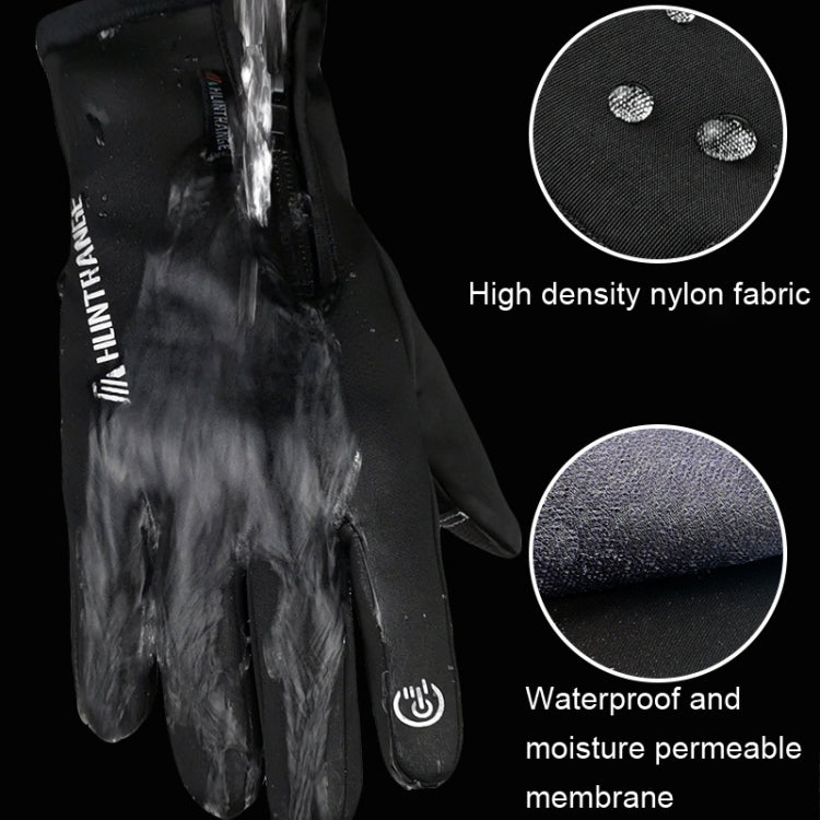 HUNTRANGE A022 Outdoor Water-resistant Touch Screen Riding Keep Warm Gloves, Size: L(Black)
