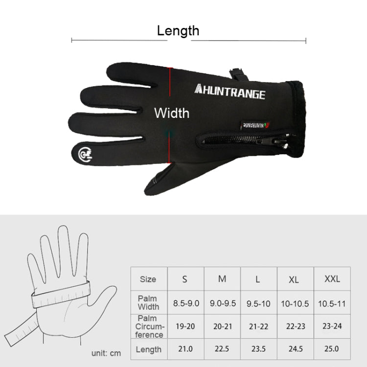 HUNTRANGE A022 Outdoor Water-resistant Touch Screen Riding Keep Warm Gloves, Size: L(Black)