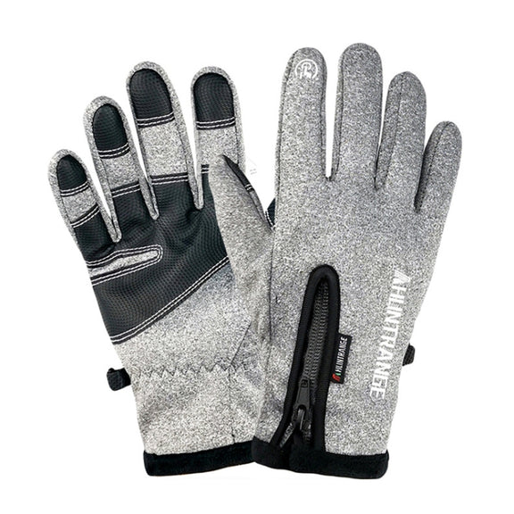 HUNTRANGE A022 Outdoor Water-resistant Touch Screen Riding Keep Warm Gloves, Size: L(Gray)