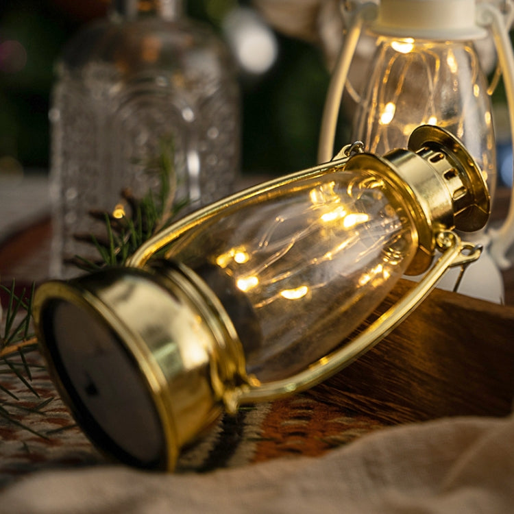 Retro Lantern Table Decoration Christmas Scene Decoration Simulation Oil Lamp(Bronze)