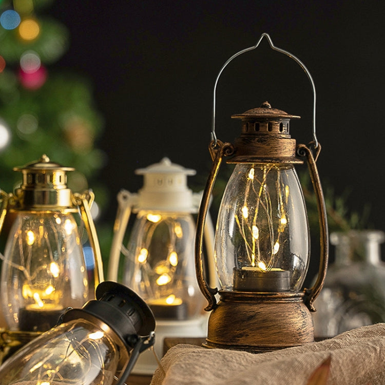 Retro Lantern Table Decoration Christmas Scene Decoration Simulation Oil Lamp(Bronze)