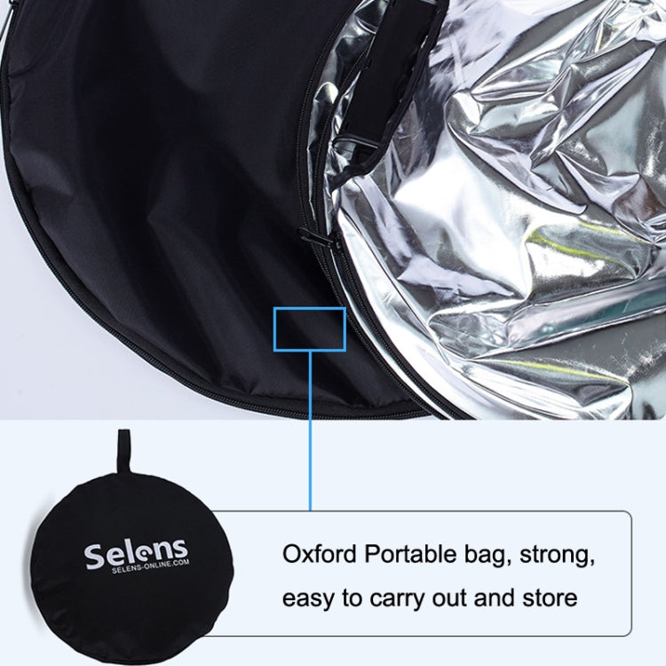 Selens  5 In 1 (Gold / Silver  / White / Black / Soft Light) Folding Reflector Board, Size: 80cm Round