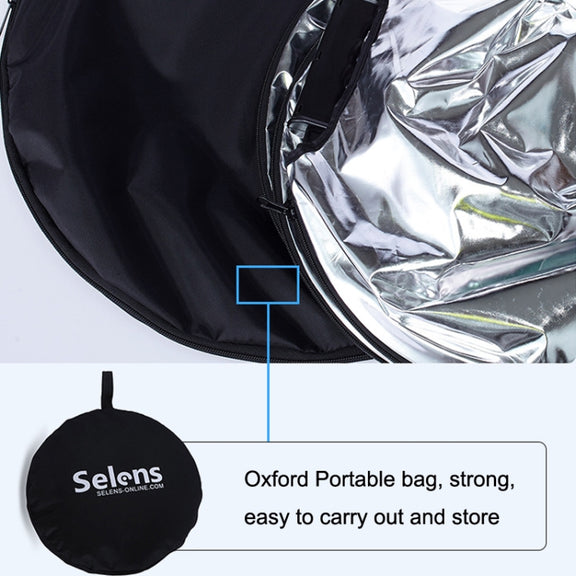 Selens  5 In 1 (Gold / Silver  / White / Black / Soft Light) Folding Reflector Board, Size: 150x200cm