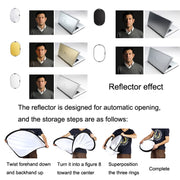 Selens  5 In 1 (Gold / Silver  / White / Black / Soft Light) Folding Reflector Board, Size: 80cm Triangle
