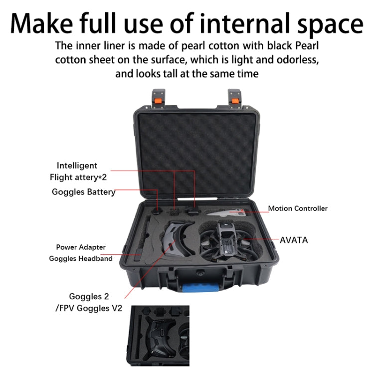 For DJI Avata Drone Explosion-proof Box Shockproof And Water-resistant Bag(Black)