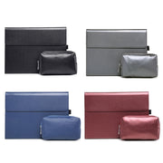 For Microsoft Surface Pro 8 Tablet Protective Case Holder(Microfiber Lambskin Texture Red Case + Power Supply Bag)