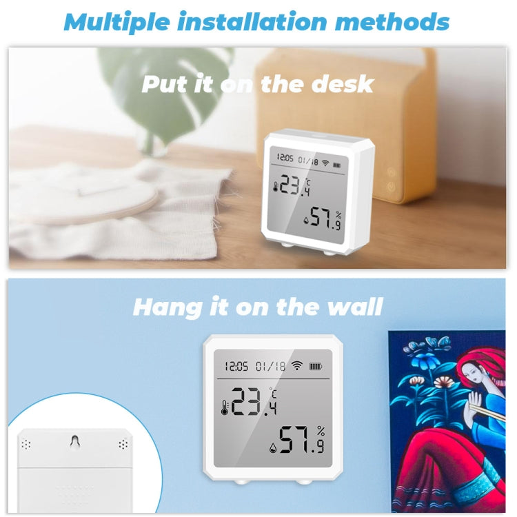 Wifi Temperature And Humidity Meter Sensor Equipment Smart Home Graffiti APP Temperature And Humidity Sensor(Black)