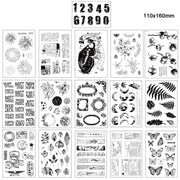 5 PCS Vintage Botanical Arrangement Handbook Clear Silicone Stamp(Falling leaves)
