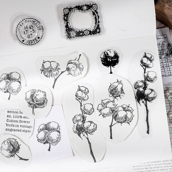 5 PCS Vintage Botanical Arrangement Handbook Clear Silicone Stamp(Fern)
