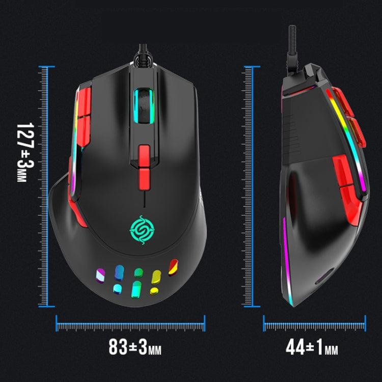 K-Snake Q15 9 Keys RGB Light Effect Wired Mechanical Mouse, Cable Length: 1.5m(White)