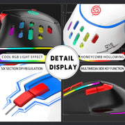 K-Snake Q15 9 Keys RGB Light Effect Wired Mechanical Mouse, Cable Length: 1.5m(White)