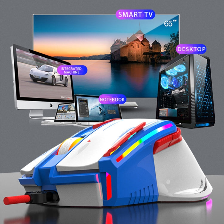 K-Snake Q15 9 Keys RGB Light Effect Wired Mechanical Mouse, Cable Length: 1.5m(White)