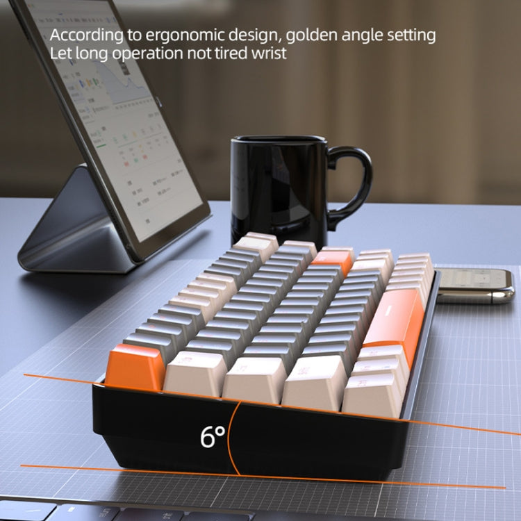 ZIYOU LANG K68 68 Keys Bluetooth Wireless Dual Model Mechanical Keyboard, Style: Red Shaft Version (Gray)