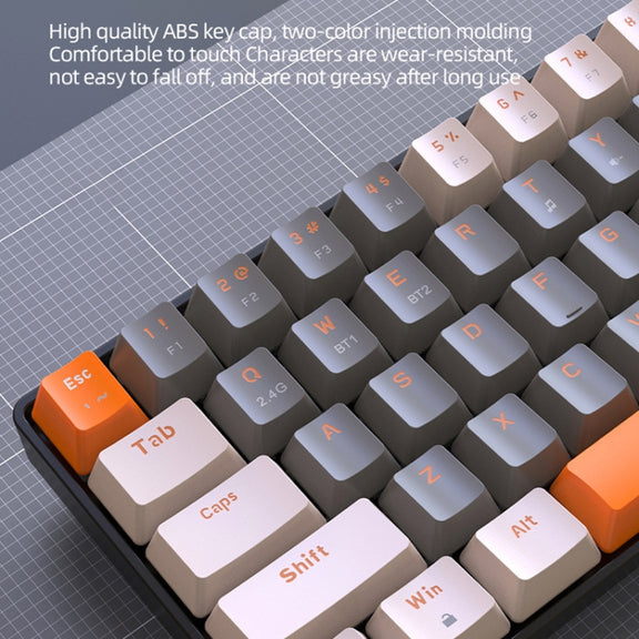 ZIYOU LANG K68 68 Keys Bluetooth Wireless Dual Model Mechanical Keyboard, Style: Red Shaft Version (Gray)