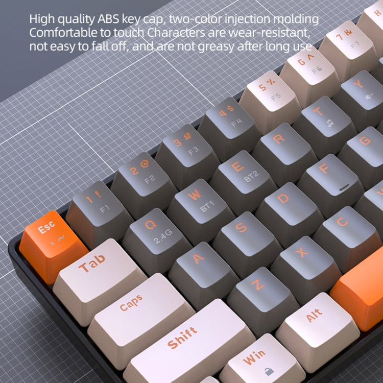 ZIYOU LANG K68 68 Keys Bluetooth Wireless Dual Model Mechanical Keyboard, Style: Red Shaft Version (Gray)