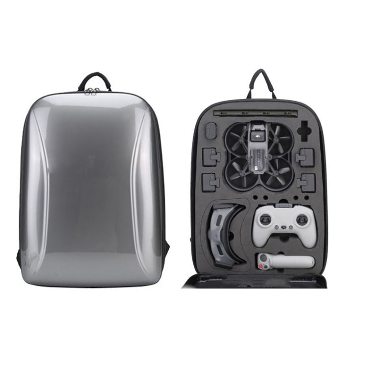 For DJI AVATA  Storage Bag Hard Shell Water-resistant Shoulder Bag Backpack(Metal Gray)