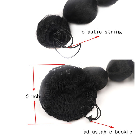 DLMW01 Bubble Shape Shaggy Wig Ponytail Drawstring Long Ponytail Wigs, Spec: 1BT613