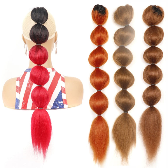DLMW01 Bubble Shape Shaggy Wig Ponytail Drawstring Long Ponytail Wigs, Spec: 1BT613
