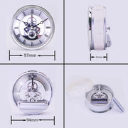 Metal See-through Quartz Clock Gear Clock DIY Accessories 97mm Silver Clock Head