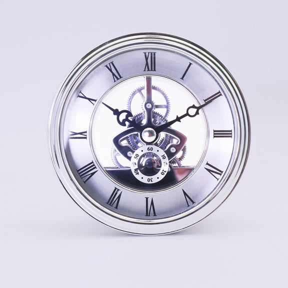 Metal See-through Quartz Clock Gear Clock DIY Accessories 97mm Silver Clock Head