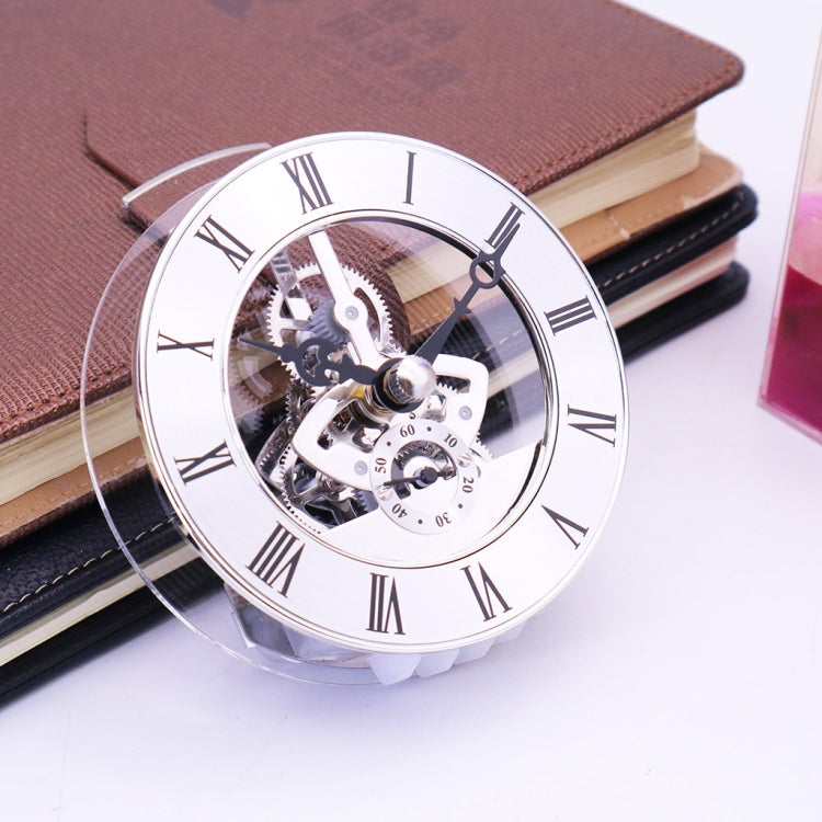 Metal See-through Quartz Clock Gear Clock DIY Accessories 148mm Silver Clock Head