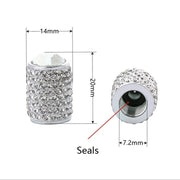 Car Tyre Aluminium Full Diamond Valve Cap With Seal(Black)