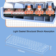 LANGTU GK65 65 Keys Wireless / Bluetooth / Wired Three Model Game Mechanical Keyboard, Cable Length: 1.5m(Sky Blue)