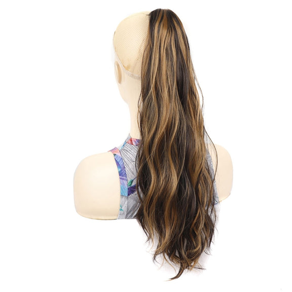P96 Clip-On Wig Long Ponytail Water Ripple Long Curly Wig(2H27B)