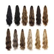 P96 Clip-On Wig Long Ponytail Water Ripple Long Curly Wig(18B)