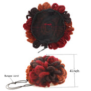LSFBZB Drawstring Dreadlocks Wig Caterpillar Dreadlock Shaggy Hair Bun, Spec: 1BHBUG