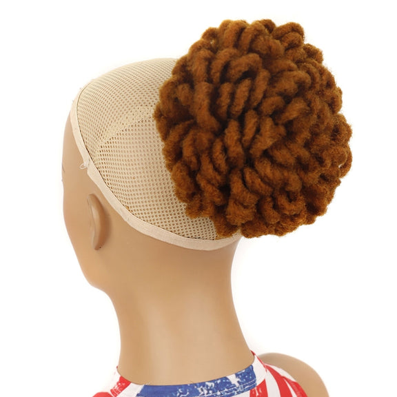 LSFBZB Drawstring Dreadlocks Wig Caterpillar Dreadlock Shaggy Hair Bun, Spec: 30