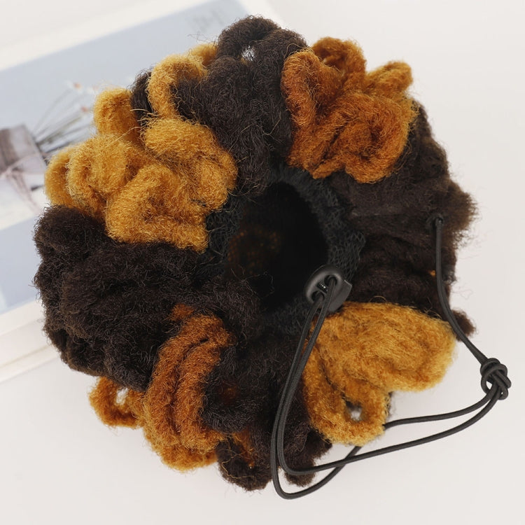 LSFBZB Drawstring Dreadlocks Wig Caterpillar Dreadlock Shaggy Hair Bun, Spec: 27H613