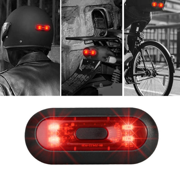 Motorbike Helmet Warning Light USB Rechargeable Water-resistant Tail Light, Specification: 4 Beads B Model