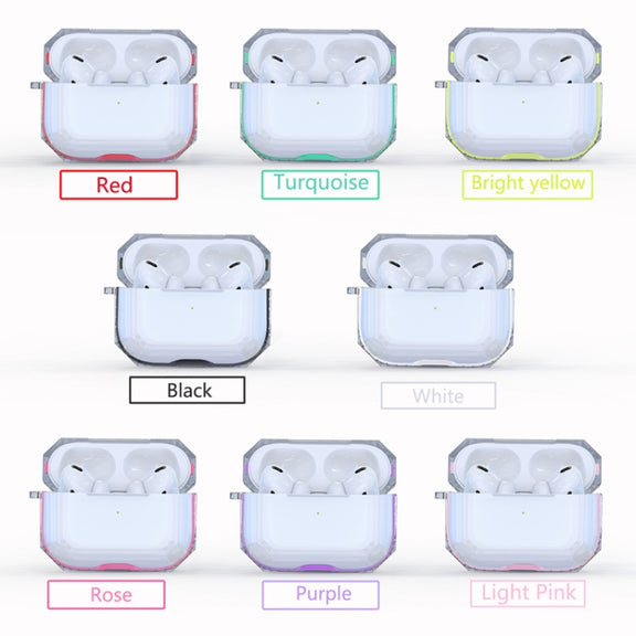 For AirPodS Pro RJT-AP-03 Bluetooth Earphone Transparent Soft Case TPU Protection Cover(Violet)
